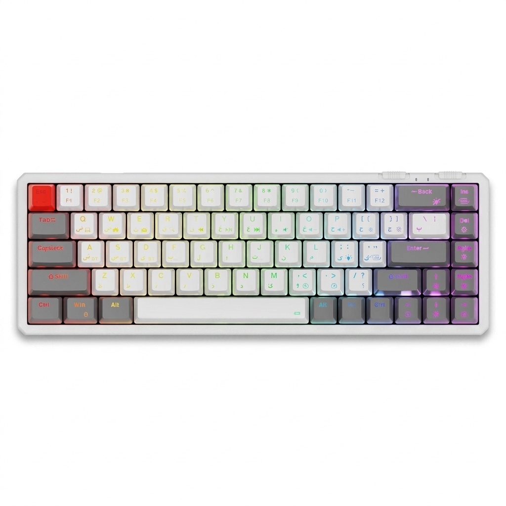 کیبورد گیمینگ فاطر مدل KCR-8000B، مکانیکال سوییچ قرمز، Tenkeyless، نورپردازی RGB کیبورد گیمینگ فاطر مدل KCR-8000B، مکانیکال سوییچ قرمز، Tenkeyless، نورپردازی RGB