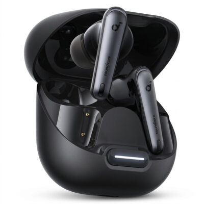 هدفون بلوتوثی انکر مدل Soundcore Liberty 4 NC با نویز کنسلینگ فعال (ANC)، درگاه شارژ USB Type-C، پشتیبانی از فرمان لمسی، مقاوم در برابر پاشش آب